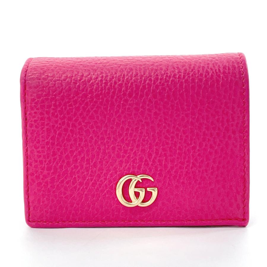 GUCCIグッチ コンパクトウォレット 二つ折り 財布 ピンク
