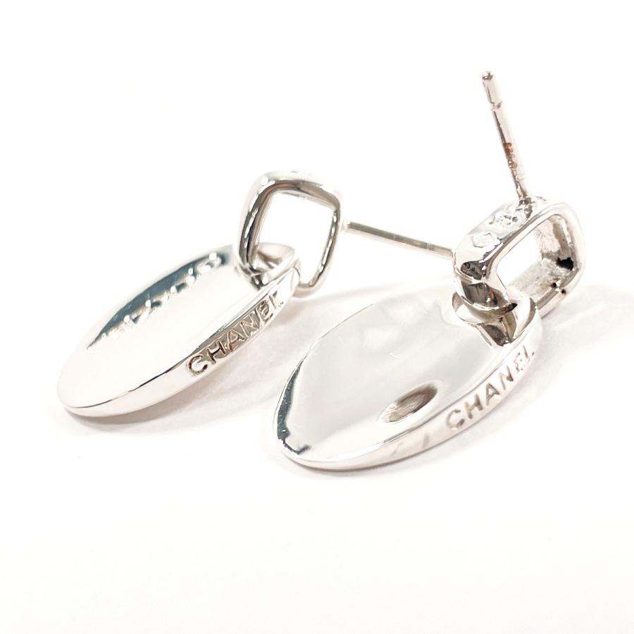 CHANEL（シャネル） ピアス オーバル ロゴプレート シルバー925