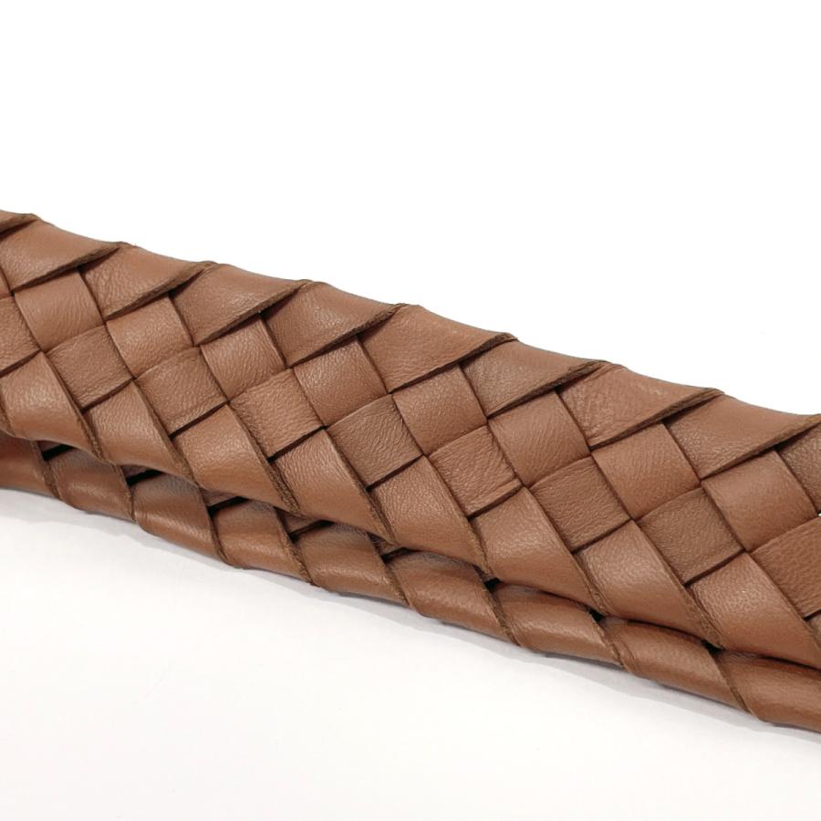 ボッテガヴェネタ レザー スマートフォンストラップ ブラウン シルバー