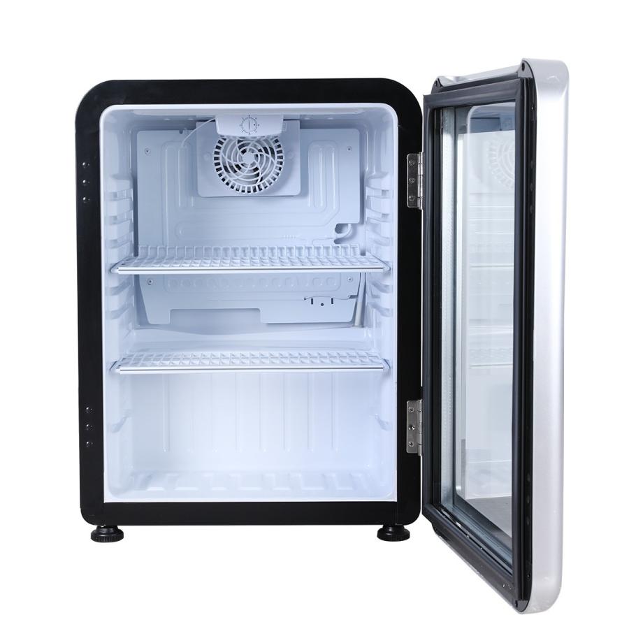 2月目玉商品!!】68L 黒 レトロ冷蔵ショーケース 業務用冷蔵庫