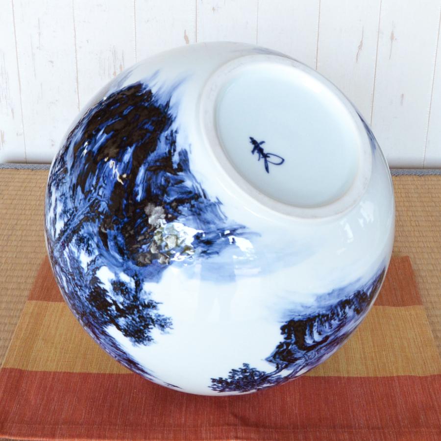 壷 つぼ 美術品 芸術作品 有田焼 染付山水 大壷 : 有田焼やきもの市場