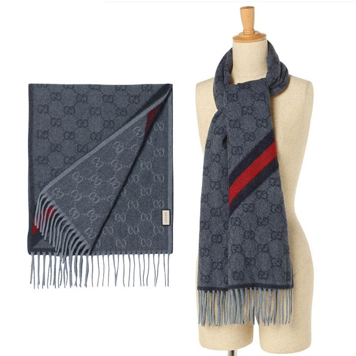 GUCCI（グッチ） マフラー 570603 3G200 1466 LEAD/DARK GREEN