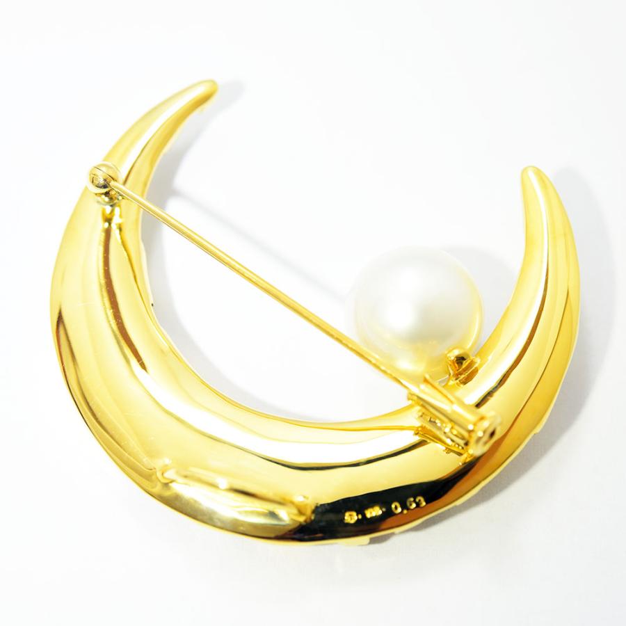 MIKIMOTO（ミキモト） ブローチ 月 ムーン 真珠 パール 10.8mm