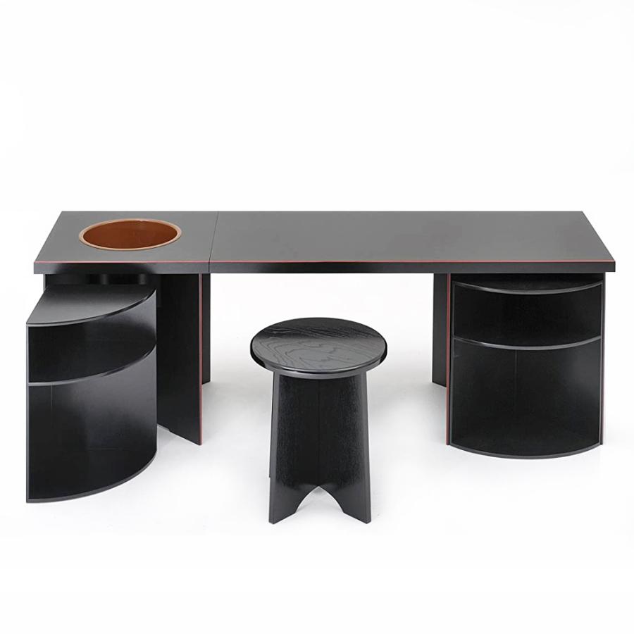 茶道具】立礼棚セット／花門（椅子タイプ）扇面棚2個付き : 創業大正