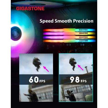 並行輸入品】 【発光型 メモリ DDR4】 Gigastone ブラック RGB Game