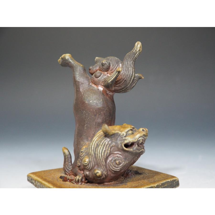 藤原陶臣 【 備前 獅子香炉 】≪名工 藤原陶斉の長男≫ ○備前焼 香炉