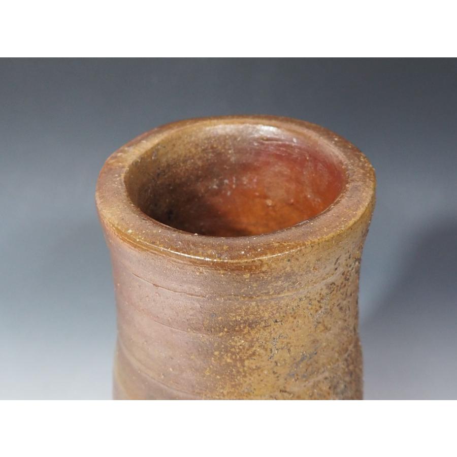 備前焼 花瓶 共箱付き 真作】 藤原啓 ○ 人間国宝 ≪ 備前花入 ≫ 共箱