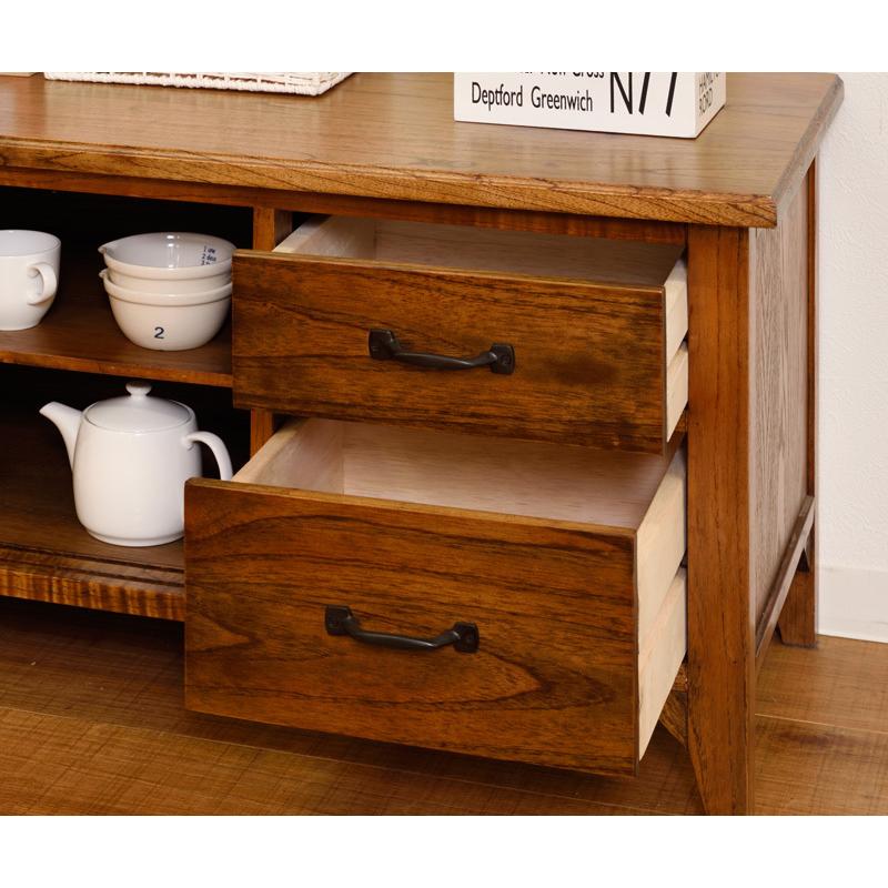 テレビ台 ローボード 無垢 ガラス戸 扉 スライド 引き戸 おしゃれ 天然