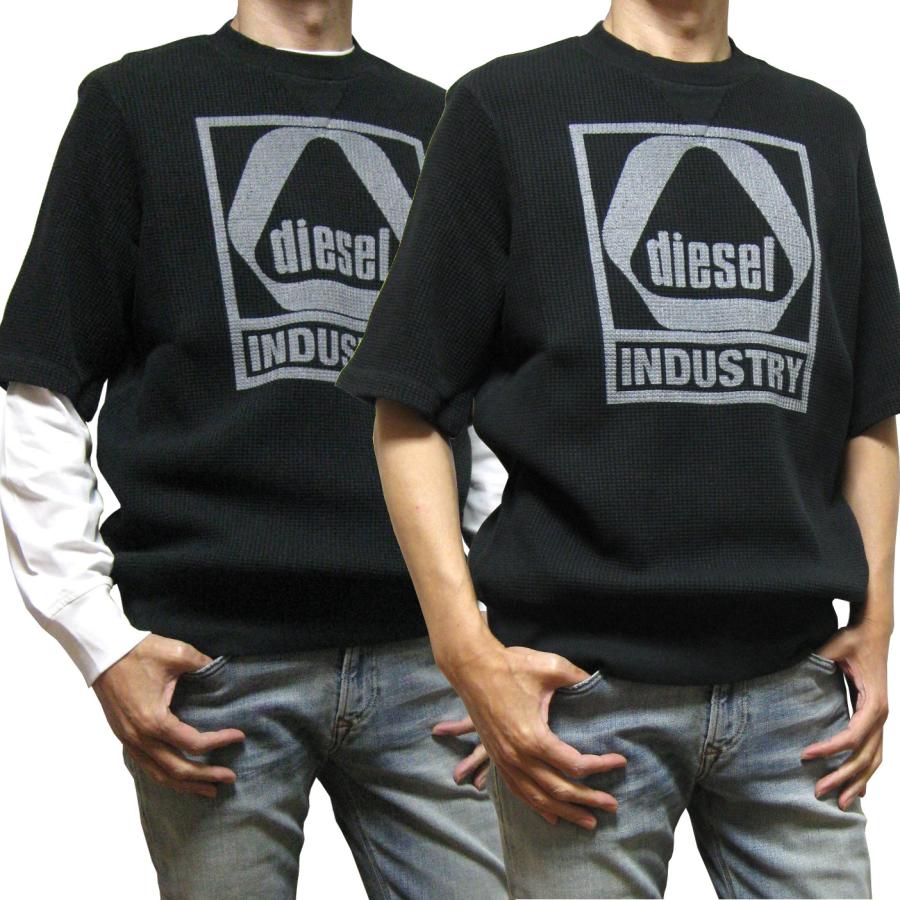 DIESEL（ディーゼル） ワッフル生地 サーマル ニット 5分袖 Tシャツ
