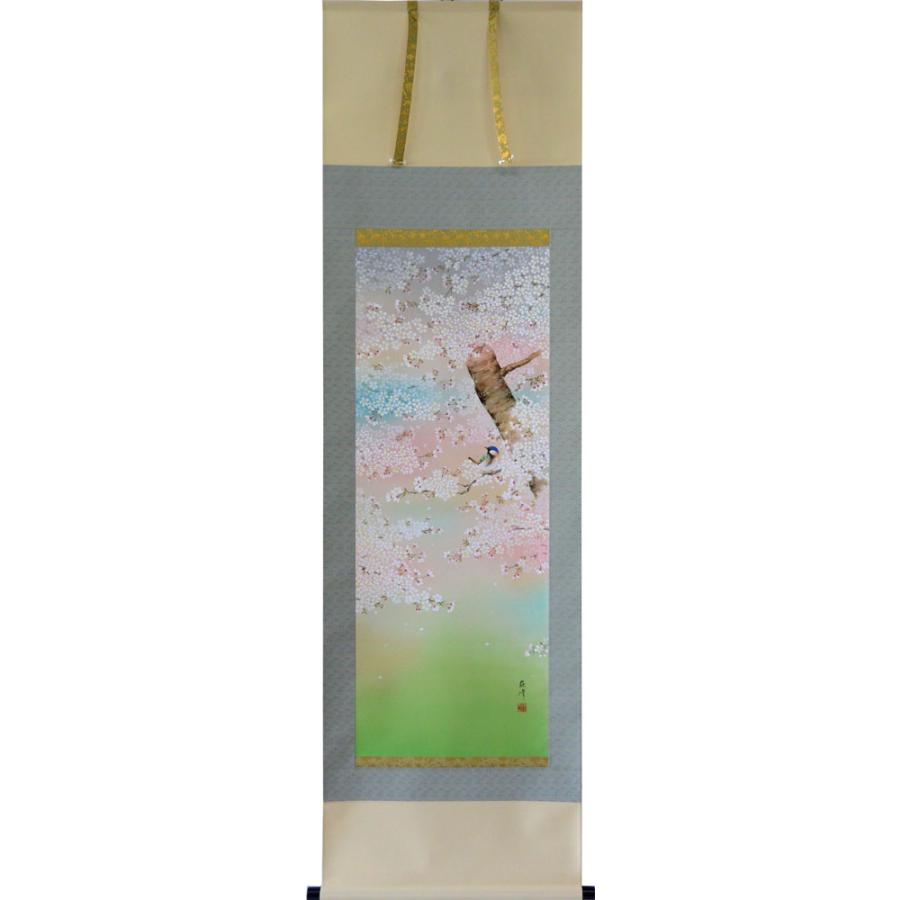 1074 左舟 薔薇 掛軸