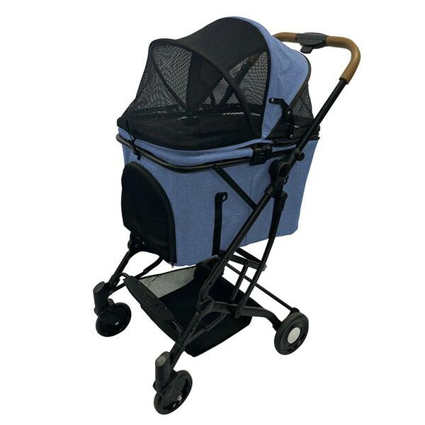 2wayペットカート デニム Wanyanya 【犬用 ペットキャリー バギー