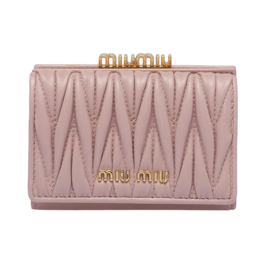miu miu（ミュウミュウ） 三つ折り財布 マテラッセ MATELASSE レザー