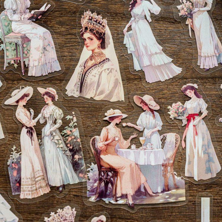 人物シール レトロ 海外 ステッカー コラージュ 素材 セット 欧米