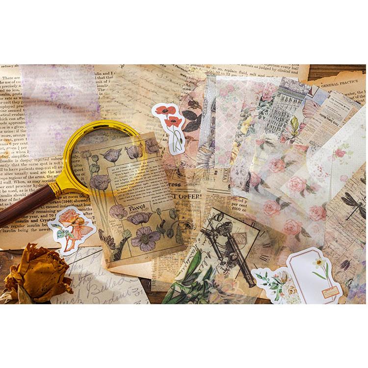 コラージュ素材セット 60柄 60枚 多素材 4種類素材 詰め合わせセット