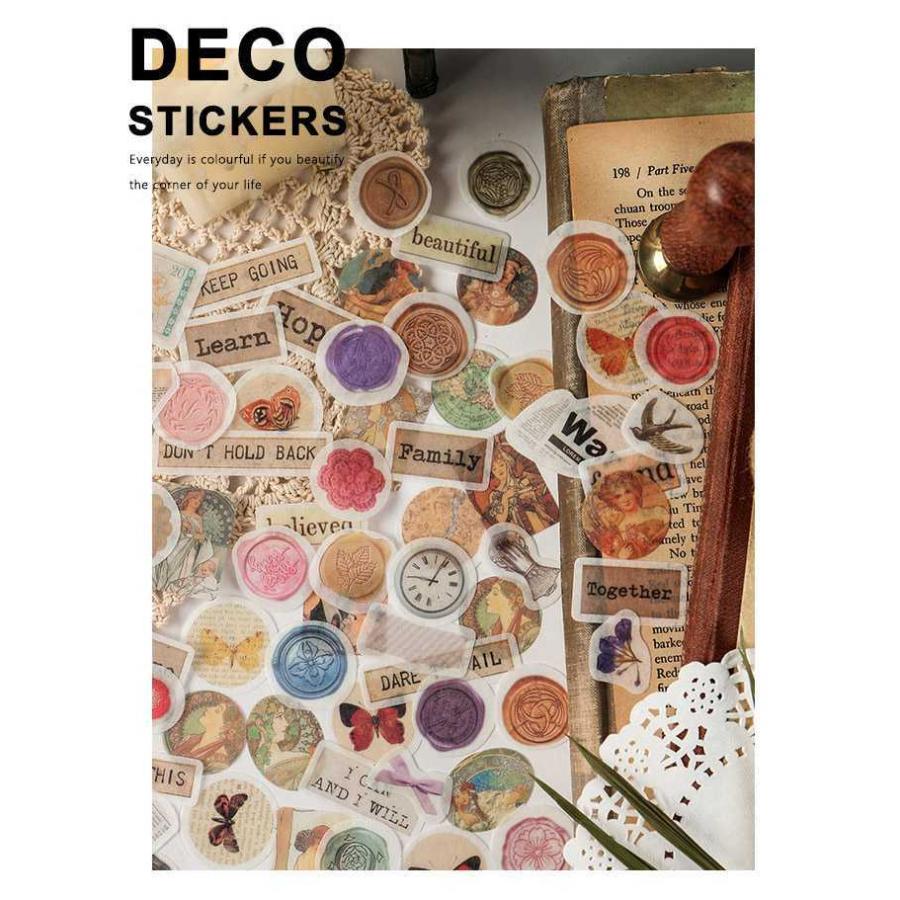 即納 100枚 フレークシール 大容量 コラージュ素材 セット 海外 マステ