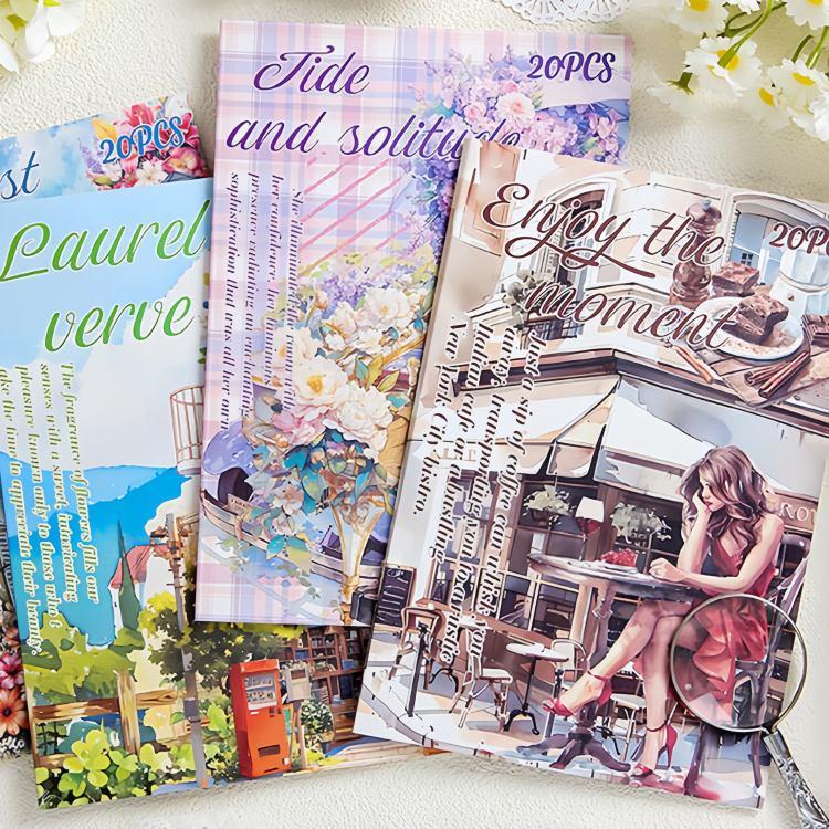 シールブック 型抜き 異素材 製本 女の子 人物 全身 シール コーヒー