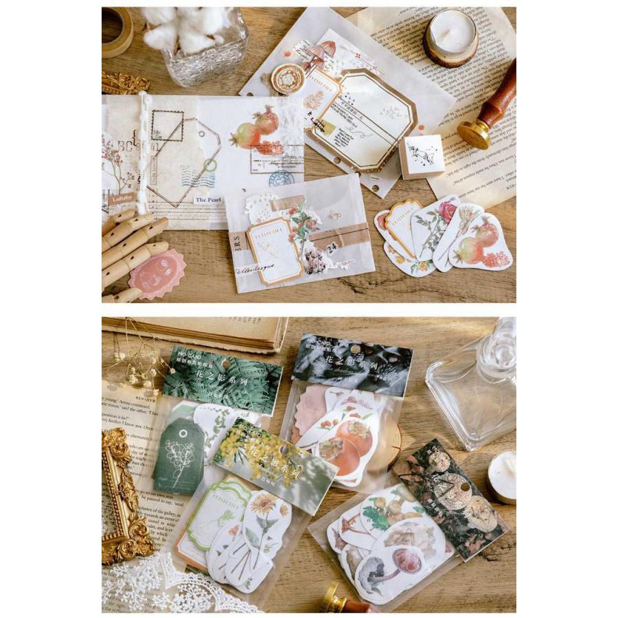 海外マスキングテープ素材 40枚入り フレークシール コラージュ マステ