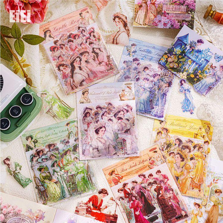 人物シール レトロ 海外 ステッカー コラージュ 素材 セット 欧米