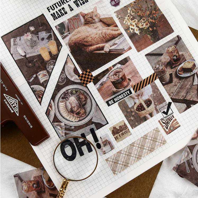 フレークシール 70枚 海外 コラージュ 素材 マスキングテープ素材