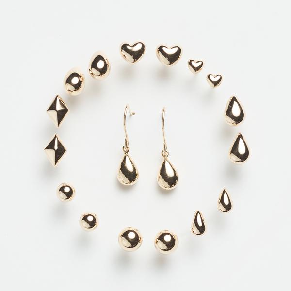 Jewel closet by L&Co. ピアス レディース メンズ K18 18金 ひし形