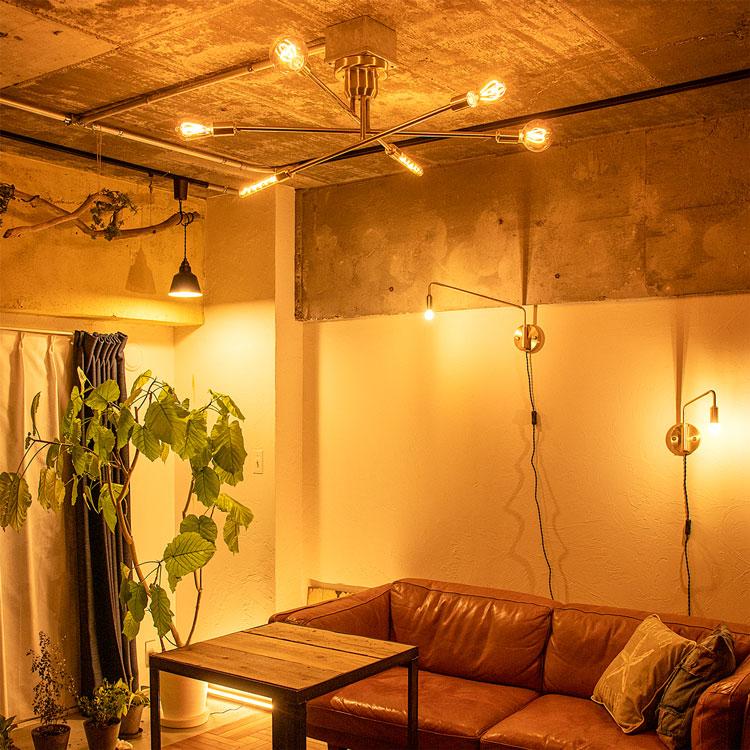 LOWYA（ロウヤ） シーリングライト ブラック ホワイト 6灯 LED 照明