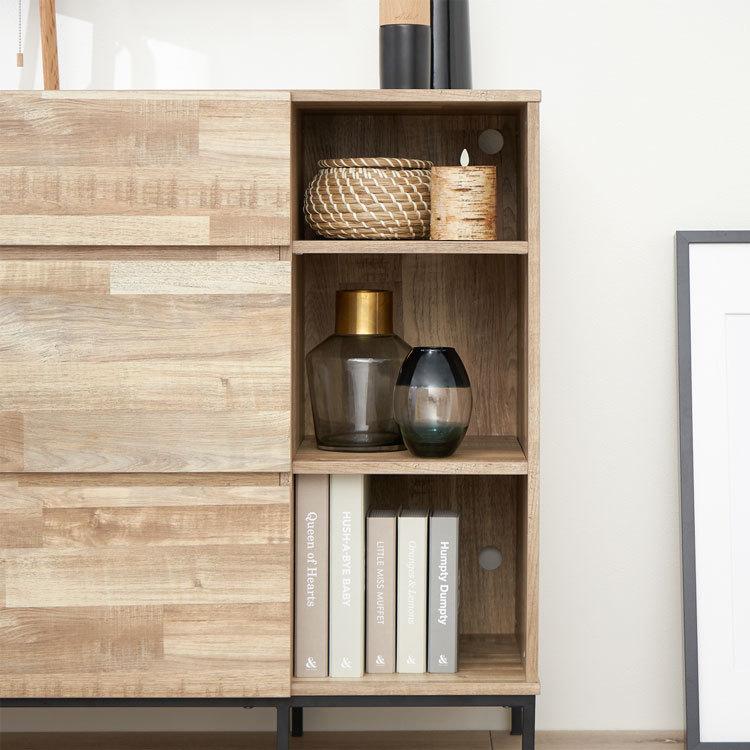 LOWYA（ロウヤ） サイドボード 収納棚 キャビネット 幅約90cm リビング