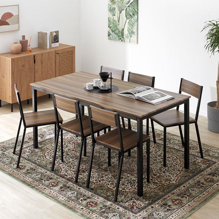 LOWYA（ロウヤ） ダイニングテーブルセット 7点 6人用 160cm幅 7点