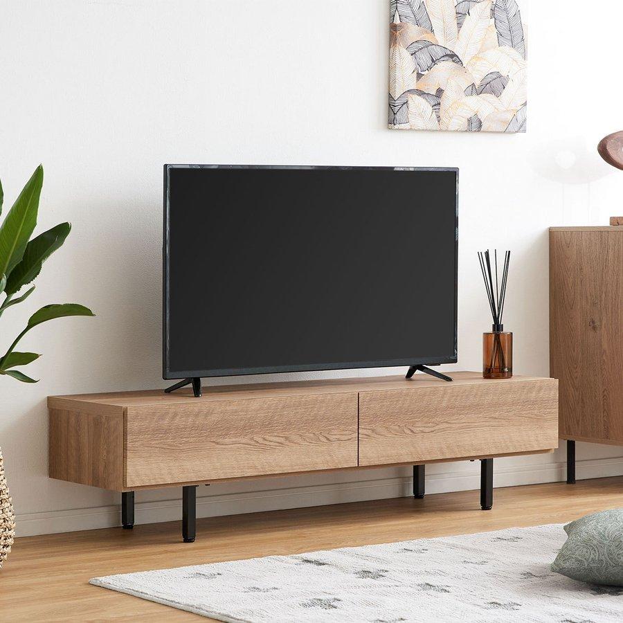 LOWYA ナチュラルウッド テレビボード 完成品】たっぷり収納が魅力の