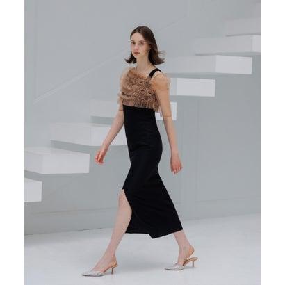 レジャ Leja チュールアシンメトリーティアードフリルIラインドレス2点