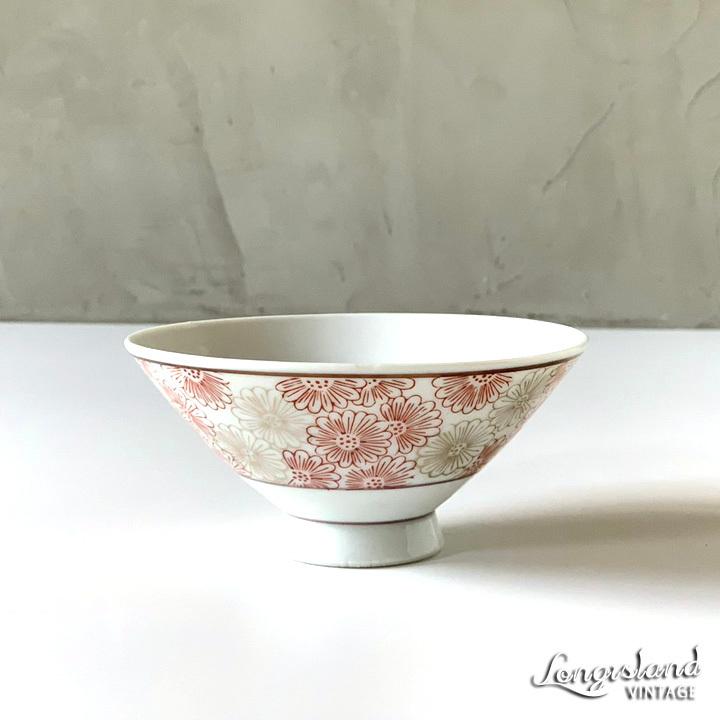 在庫限り 数量限定 菊柄 色絵 描き 銅版 古物 ビンテージ お茶碗