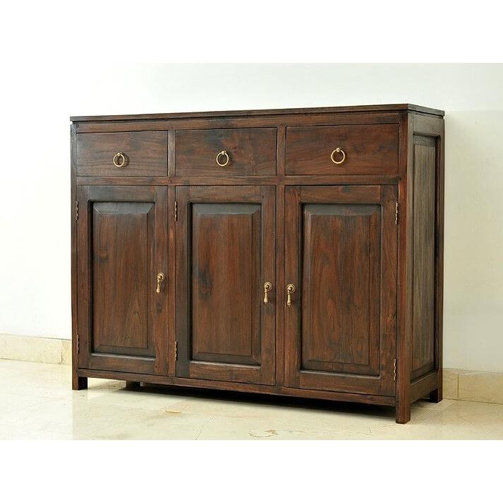 キャビネット アジアン家具 チーク無垢材 おしゃれ 幅120 木製 棚 バリ