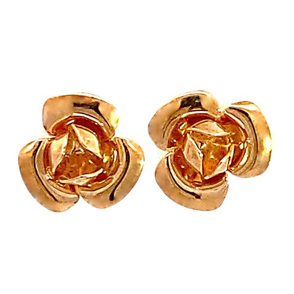 18金 薔薇ピアス 18k イエローゴールド ばら バラ ローズ レディース