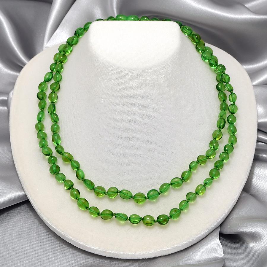 緑アンバーネックレスNO25-1353