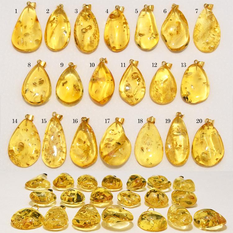 大粒 琥珀 ペンダントトップ 透明感キラキライエロー : ルコリエYahoo