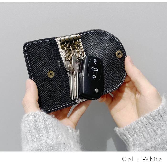 キーケース 4連 本革 ダイヤモンドパイソン レディース 鍵入れ 鍵 カギ