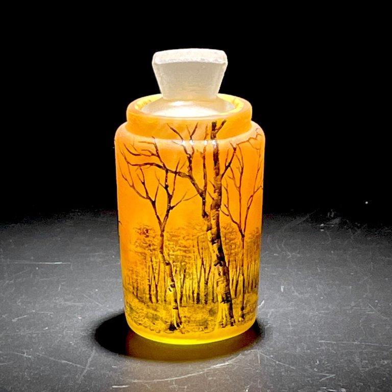 ドーム・ナンシー 阿蘭陀湖畔風景文 ボウル エナメル グリザイユ