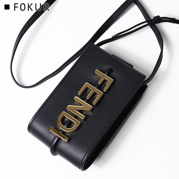 FENDI ブラックレザー iPhoneケース リボン付き FENDI ブラックレザー