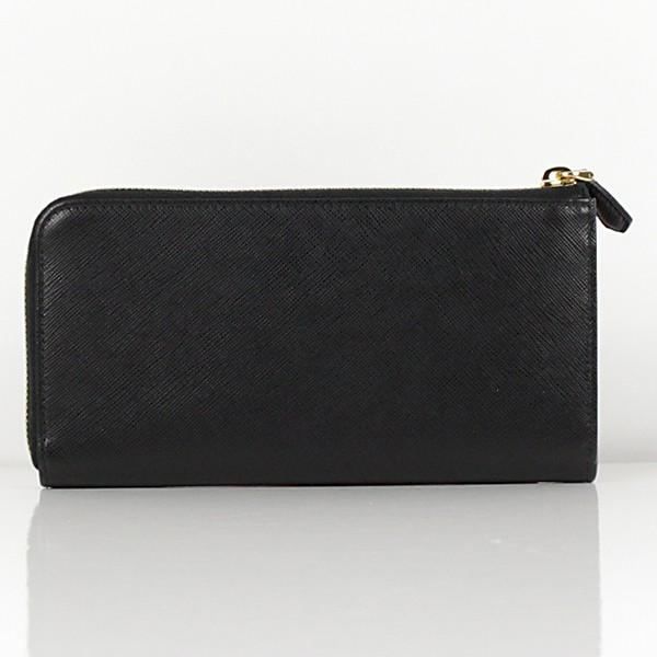 PRADA / サフィアーノ/長財布/レザー/BLK/無地/レディース ブラック