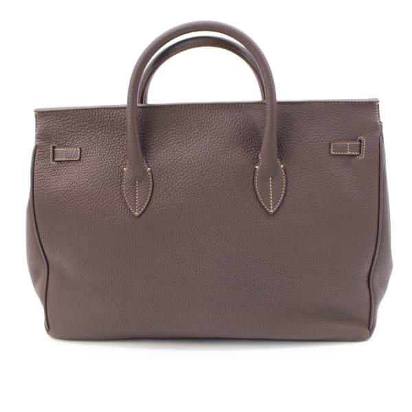 アカーテ ボストンバッグ カーフ シュリンクレザー フラップ オストロ