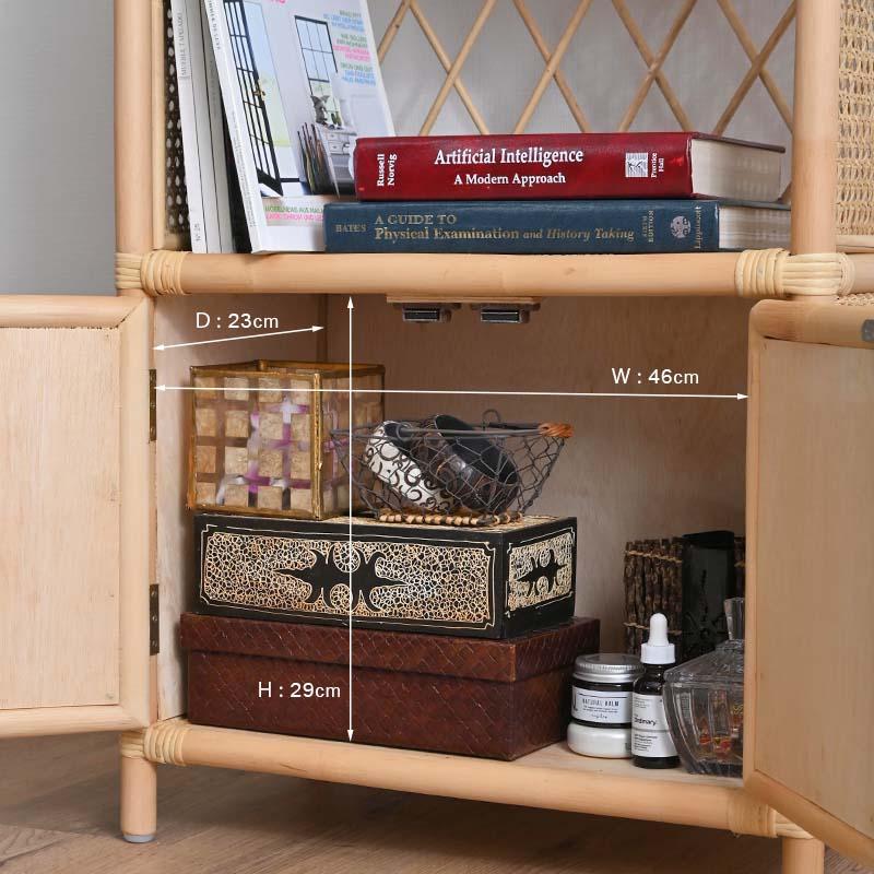 アジアン家具 ラタン チェスト オープンラックラック ECG701NX 爆買