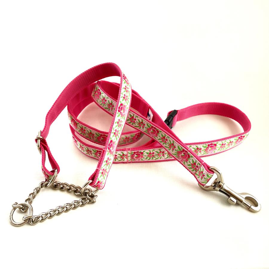 リードとセット犬 ハーフチョーク 首輪 引っ張り防止 しつけ Lサイズ