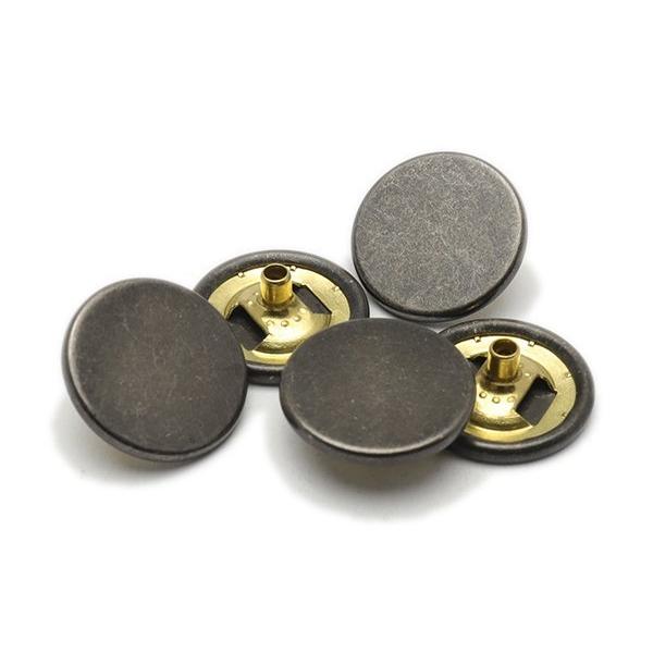 デザインホック フラット 特大 スムース 黒ニッケル φ17mm 5ヶ【メール