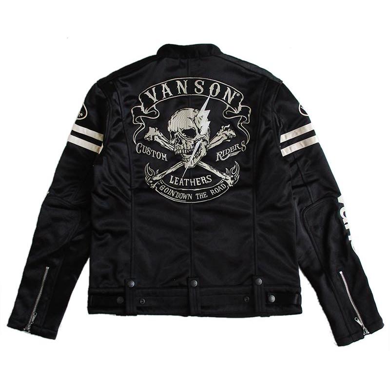 VANSON（バンソン） メンズ ライダースジャケット ボンディング スカル