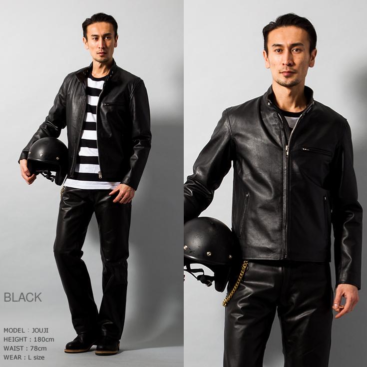 Horn Works 本革 シングルライダースジャケット メンズ ホーンワークス