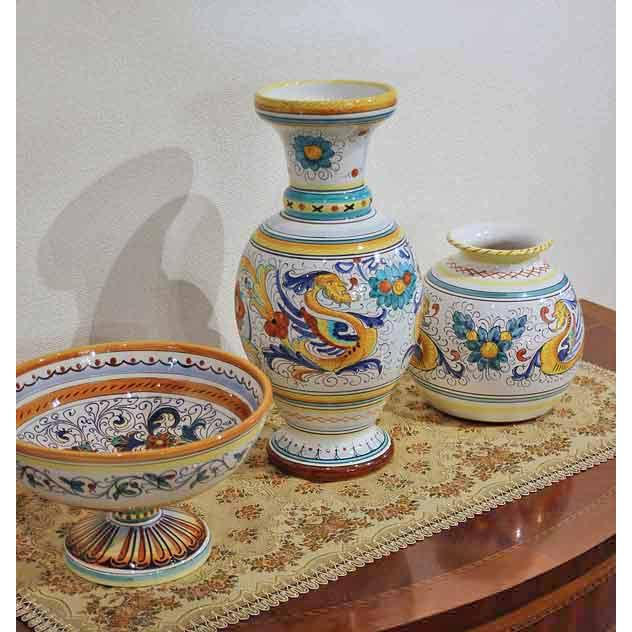 イタリア雑貨【デルータ マヨルカ焼き 壺 花瓶】 イタリア雑貨