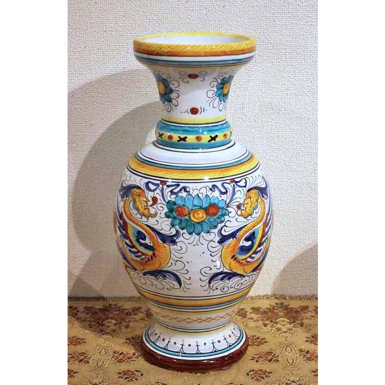 イタリア陶器 デルータ焼 花瓶 Deruta イタリア製 輸入雑貨 花瓶