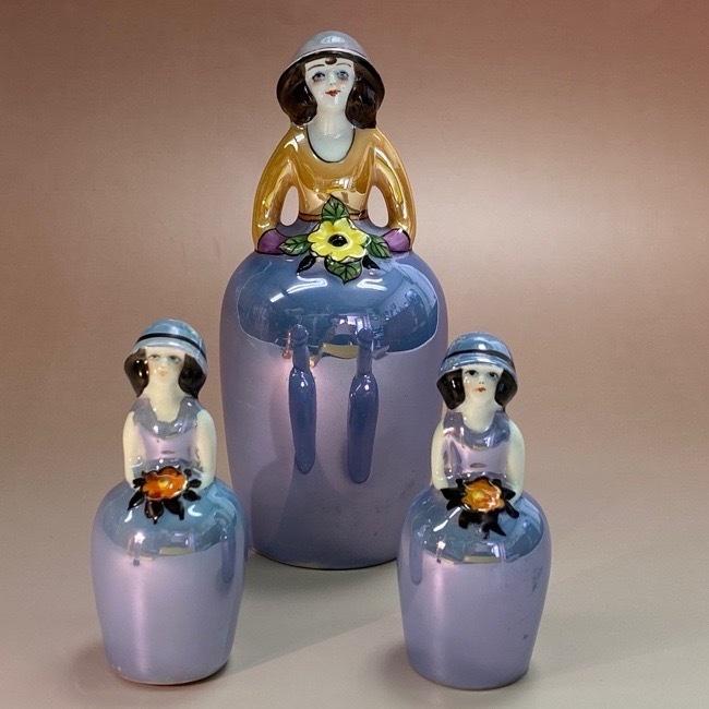 オールドノリタケ/デコレディ/パウダーボックス】アールデコ/ラスター