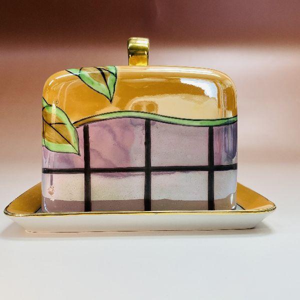 オールドノリタケ アールデコレディ ラスター彩 パフケース オールド