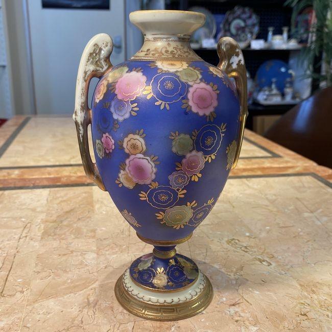 ノリタケ オールドノリタケ 金盛 花図 両耳飾壺 花瓶 : リビングT&S