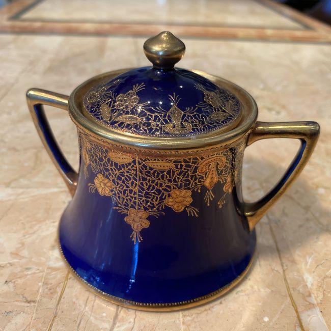 オールドノリタケ 薔薇紋 シュガーボウル クリーマー ジュエル 金盛り